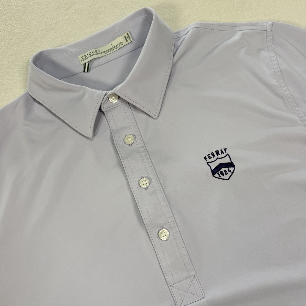 Criquet Fenway 1924 Shirt Performance Polo Lavender Purple Stretch Mens Large
